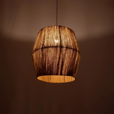 GLOBOSTAR® CONE 205-0058 Boho Κρεμαστό Φωτιστικό Οροφής με Ντουί 1 x E27 AC 220-240V IP20 - Μπεζ - M55 x Π55 x Υ50cm