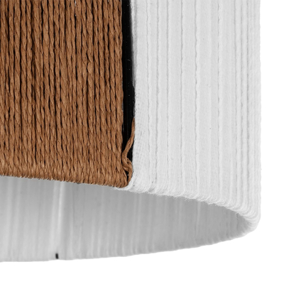 GLOBOSTAR® TAG 205-0059 Boho Κρεμαστό Φωτιστικό Οροφής με Ντουί 1 x E27 AC 220-240V IP20 - Λευκό & Καφέ - M30 x Π30 x Υ18cm