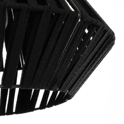 GLOBOSTAR® NUI 205-0061 Boho Κρεμαστό Φωτιστικό Οροφής με Ντουί 1 x E27 AC 220-240V IP20 - Μαύρο - M36 x Π36 x Υ27cm