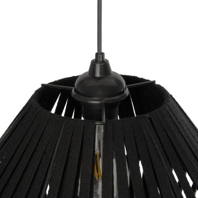 GLOBOSTAR® NUI 205-0061 Boho Κρεμαστό Φωτιστικό Οροφής με Ντουί 1 x E27 AC 220-240V IP20 - Μαύρο - M36 x Π36 x Υ27cm