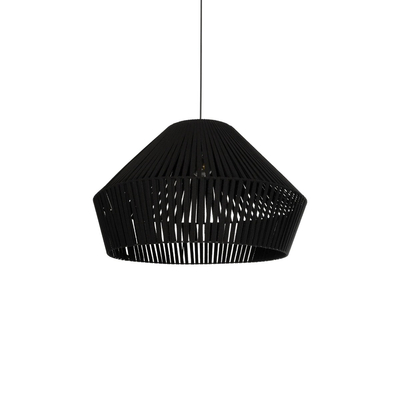 GLOBOSTAR® NUI 205-0062 Boho Κρεμαστό Φωτιστικό Οροφής με Ντουί 1 x E27 AC 220-240V IP20 - Μαύρο - M60 x Π60 x Υ41cm