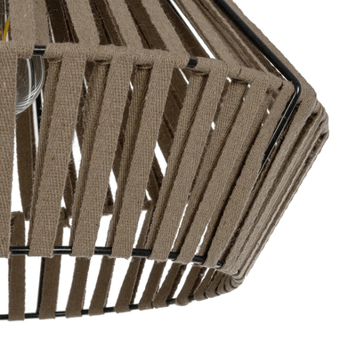 GLOBOSTAR® NUI 205-0067 Boho Κρεμαστό Φωτιστικό Οροφής με Ντουί 1 x E27 AC 220-240V IP20 - Μπεζ - M36 x Π36 x Υ27cm
