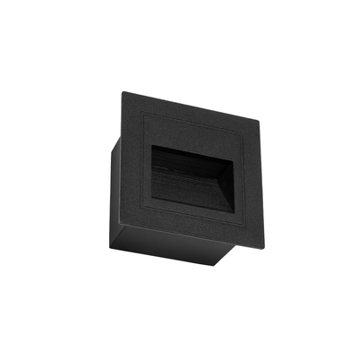 kelvo® STEPART KLV-101-0077 Μοντέρνο Χωνευτό Φωτιστικό Σκαλοπατιού - Διαδρόμου LED 3W 375lm 45° AC 220-240V Αδιάβροχο IP65 Θερμό Λευκό 2700K - Lumileds SMD Chip & TÜV SÜD Driver - Μαύρο Ματ - Μ8.5 x Π5 x Υ8.5cm / Q6.72 x 6.72cm - 5 Χρόνια Εγγύηση