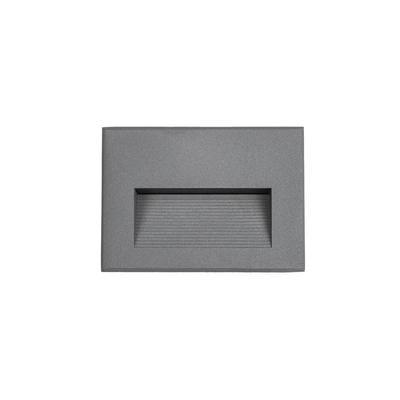 kelvo® STEPART KLV-101-0084 Μοντέρνο Χωνευτό Φωτιστικό Σκαλοπατιού - Διαδρόμου LED 6W 750lm 45° AC 220-240V Αδιάβροχο IP65 Θερμό Λευκό 2700K - Lumileds SMD Chip & TÜV SÜD Driver - Γκρι Ανθρακί Ματ - Μ11.5 x Π5.3 x Υ8.3cm / Q10.63 x 7.61cm - 5 Χρόνια Εγγύηση