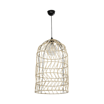 GLOBOSTAR® NETI 205-0025 Boho Κρεμαστό Φωτιστικό Οροφής με Ντουί 1 x E27 AC 220-240V IP20 - Μπεζ - M35 x Π35 x Υ63cm