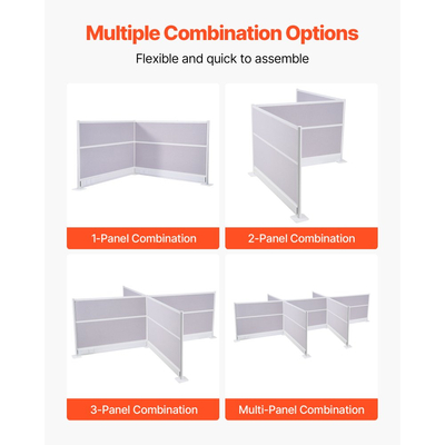 Διαχωριστικά Γραφείου VEVOR για Απορρήτου, Συσκευασία 2, Τοίχοι Διαχωριστικού Δωματίου 1,83m x 1,22m, Διαχωριστικό Γραφείου PET με Καλύμματα Πριζών, Ελεύθερα Πάνελ Απορρήτου για Γραφείο, Βιβλιοθήκη, Σχολείο