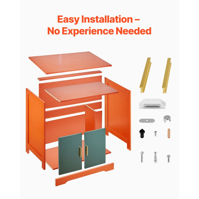 Θήκη άμμου άμμου γάτας VEVOR, Κρυφό ντουλάπι άμμου άμμου 79,2 cm με ράφι και αποθηκευτικό χώρο, Μοντέρνο στυλ εσωτερικής τουαλέτας γάτας, Ξύλινο τραπεζάκι επίπλων για γατάκια, Ταιριάζει στις περισσότερες αμμολεκάνες, Κόκκινο & Πράσινο