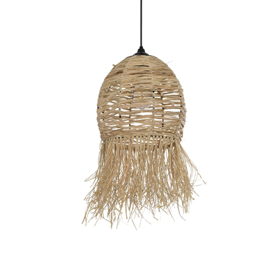 GLOBOSTAR® ROKA 205-0076 Boho Κρεμαστό Φωτιστικό Οροφής με Ντουί 1 x E27 AC 220-240V IP20 - Μπεζ - M25 x Π25 x Υ45cm