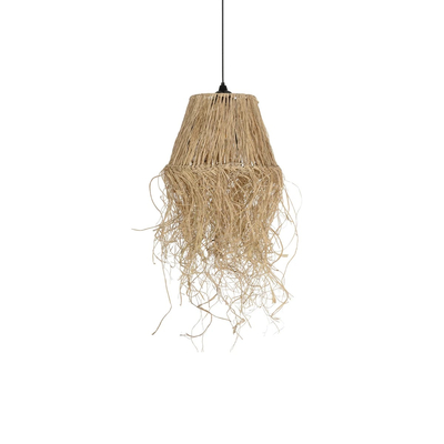 GLOBOSTAR® HERBE 205-0073 Boho Κρεμαστό Φωτιστικό Οροφής με Ντουί 1 x E27 AC 220-240V IP20 - Μπεζ - M30 x Π30 x Υ40cm