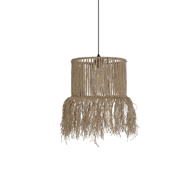 GLOBOSTAR® REGEN 205-0074 Boho Κρεμαστό Φωτιστικό Οροφής με Ντουί 1 x E27 AC 220-240V IP20 - Μπεζ - M30 x Π30 x Υ40cm