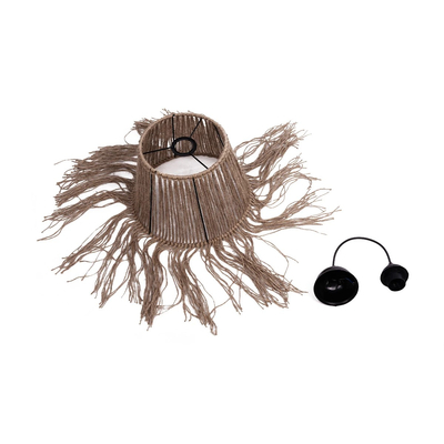 GLOBOSTAR® ROKA 205-0075 Boho Κρεμαστό Φωτιστικό Οροφής με Ντουί 1 x E27 AC 220-240V IP20 - Μπεζ - M30 x Π30 x Υ45cm