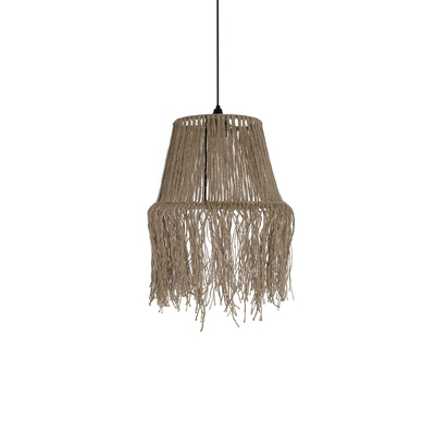 GLOBOSTAR® ROKA 205-0075 Boho Κρεμαστό Φωτιστικό Οροφής με Ντουί 1 x E27 AC 220-240V IP20 - Μπεζ - M30 x Π30 x Υ45cm