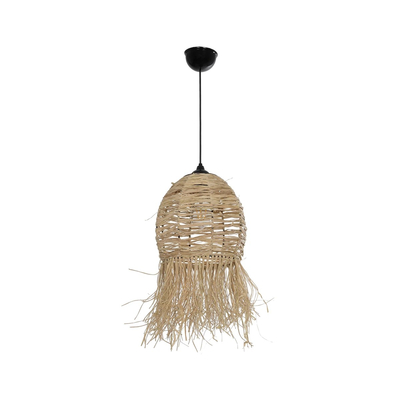 GLOBOSTAR® ROKA 205-0076 Boho Κρεμαστό Φωτιστικό Οροφής με Ντουί 1 x E27 AC 220-240V IP20 - Μπεζ - M25 x Π25 x Υ45cm