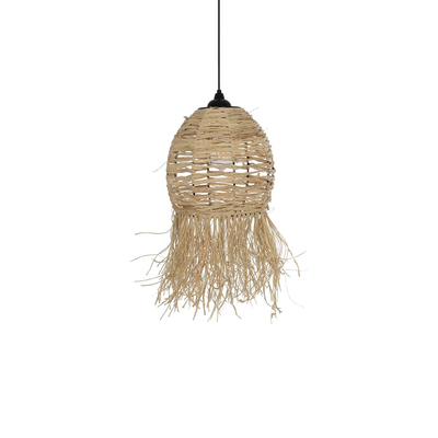 GLOBOSTAR® ROKA 205-0076 Boho Κρεμαστό Φωτιστικό Οροφής με Ντουί 1 x E27 AC 220-240V IP20 - Μπεζ - M25 x Π25 x Υ45cm