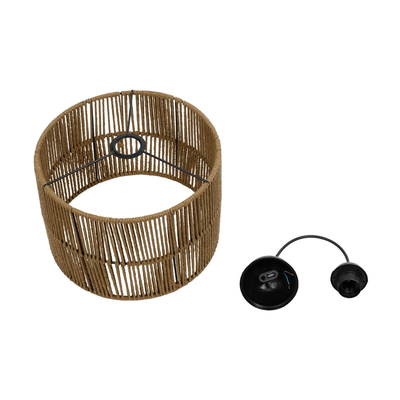 GLOBOSTAR® SAFA 205-0085 Boho Κρεμαστό Φωτιστικό Οροφής με Ντουί 1 x E27 AC 220-240V IP20 - Μπεζ - M30 x Π30 x Υ26cm