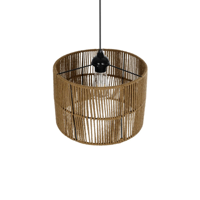 GLOBOSTAR® SAFA 205-0085 Boho Κρεμαστό Φωτιστικό Οροφής με Ντουί 1 x E27 AC 220-240V IP20 - Μπεζ - M30 x Π30 x Υ26cm