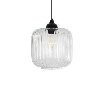 GLOBOSTAR® MELONI 206-0013 Μοντέρνο Κρεμαστό Φωτιστικό Οροφής με Ντουί 1 x E27 AC 220-240V IP20 - Διάφανο - Μ20 x Π20 x Υ24cm