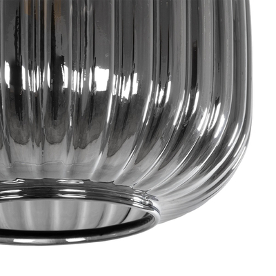 GLOBOSTAR® MELONI 206-0014 Μοντέρνο Κρεμαστό Φωτιστικό Οροφής με Ντουί 1 x E27 AC 220-240V IP20 - Μαύρο Φιμέ - Μ20 x Π20 x Υ24cm