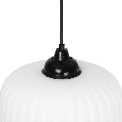 GLOBOSTAR® MELONI 206-0015 Μοντέρνο Κρεμαστό Φωτιστικό Οροφής με Ντουί 1 x E27 AC 220-240V IP20 - Λευκό - Μ20 x Π20 x Υ20cm