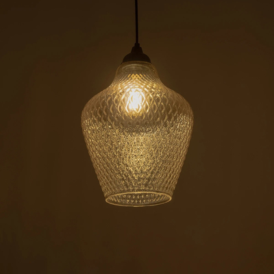 GLOBOSTAR® SKLO 206-0025 Μοντέρνο Κρεμαστό Φωτιστικό Οροφής με Ντουί 1 x E27 AC 220-240V IP20 - Mελί - Μ22 x Π22 x Υ31cm