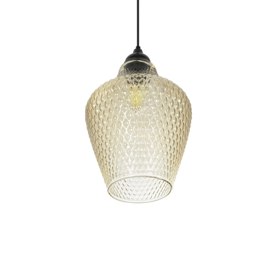 GLOBOSTAR® SKLO 206-0025 Μοντέρνο Κρεμαστό Φωτιστικό Οροφής με Ντουί 1 x E27 AC 220-240V IP20 - Mελί - Μ22 x Π22 x Υ31cm