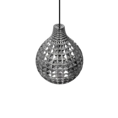 GLOBOSTAR® BASTIK 206-0026 Μοντέρνο Κρεμαστό Φωτιστικό Οροφής με Ντουί 1 x E27 AC 220-240V IP20 - Μαύρο Φιμέ - Μ22 x Π22 x Υ26cm