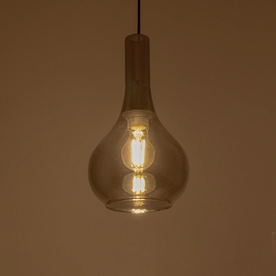 GLOBOSTAR® ΤΟΝΕ 206-0034 Μοντέρνο Κρεμαστό Φωτιστικό Οροφής με Ντουί 1 x E27 AC 220-240V IP20 - Μαύρο Φιμέ - Μ20 x Π20 x Υ36cm