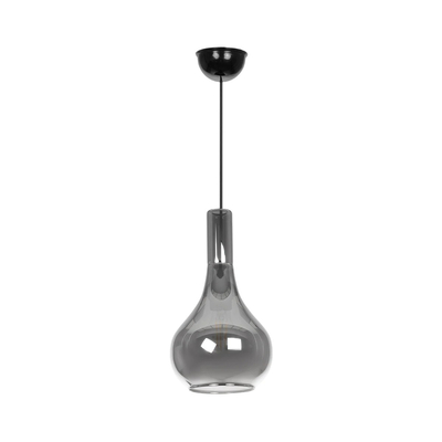 GLOBOSTAR® ΤΟΝΕ 206-0034 Μοντέρνο Κρεμαστό Φωτιστικό Οροφής με Ντουί 1 x E27 AC 220-240V IP20 - Μαύρο Φιμέ - Μ20 x Π20 x Υ36cm