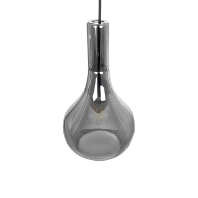 GLOBOSTAR® ΤΟΝΕ 206-0034 Μοντέρνο Κρεμαστό Φωτιστικό Οροφής με Ντουί 1 x E27 AC 220-240V IP20 - Μαύρο Φιμέ - Μ20 x Π20 x Υ36cm