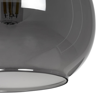 GLOBOSTAR® ΤΟΝΕ 206-0034 Μοντέρνο Κρεμαστό Φωτιστικό Οροφής με Ντουί 1 x E27 AC 220-240V IP20 - Μαύρο Φιμέ - Μ20 x Π20 x Υ36cm