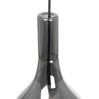 GLOBOSTAR® ΤΟΝΕ 206-0034 Μοντέρνο Κρεμαστό Φωτιστικό Οροφής με Ντουί 1 x E27 AC 220-240V IP20 - Μαύρο Φιμέ - Μ20 x Π20 x Υ36cm