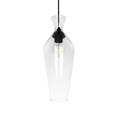 GLOBOSTAR® BOHEMIA 206-0039 Μοντέρνο Κρεμαστό Φωτιστικό Οροφής με Ντουί 1 x E27 AC 220-240V IP20 - Διάφανο - Μ15 x Π15 x Υ40cm