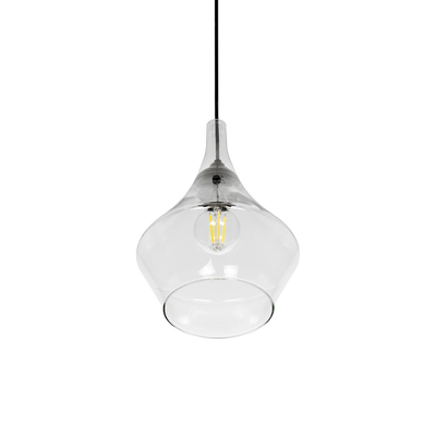 GLOBOSTAR® TORU 206-0042 Μοντέρνο Κρεμαστό Φωτιστικό Οροφής με Ντουί 1 x E27 AC 220-240V IP20 - Διάφανο - Μ20 x Π20 x Υ31cm