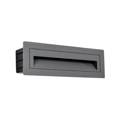 kelvo® STEPART KLV-101-0087 Μοντέρνο Χωνευτό Φωτιστικό Σκαλοπατιού - Διαδρόμου LED 6W 750lm 45° AC 220-240V Αδιάβροχο IP65 Θερμό Λευκό 2700K - Lumileds SMD Chip & TÜV SÜD Driver - Γκρι Ανθρακί Ματ - Μ21 x Π5.5 x Υ6.5cm  / Q20.3 x 5.6cm - 5 Χρόνια Εγγύηση