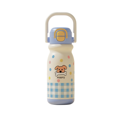 Παιδικό παγούρι-θερμός με καλαμάκι - 500ml - 696246 - Blue