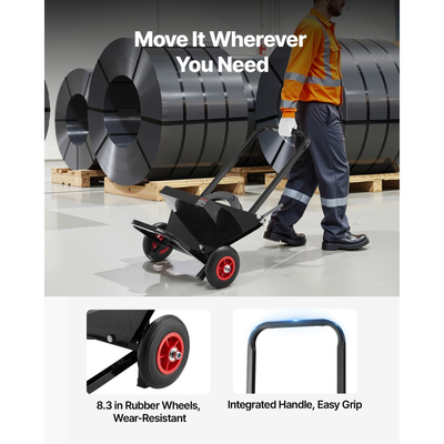 Καρότσι δεσίματος VEVOR Banding, κατάλληλο για χαλύβδινα πηνία δεσίματος με εξωτερικό μέγεθος πυρήνα 600 mm, βαρέως τύπου διανομέας δεσίματος με ελαστικούς τροχούς, κατάλληλο για εργοστάσιο, αποθήκη, χώρο φόρτωσης