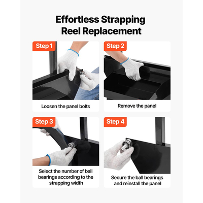 Καρότσι δεσίματος VEVOR Banding, κατάλληλο για χαλύβδινα πηνία δεσίματος με εξωτερικό μέγεθος πυρήνα 600 mm, βαρέως τύπου διανομέας δεσίματος με ελαστικούς τροχούς, κατάλληλο για εργοστάσιο, αποθήκη, χώρο φόρτωσης