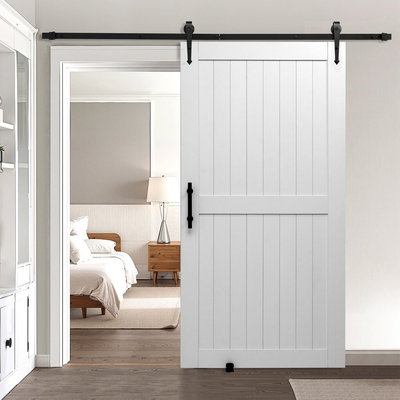 Συρόμενη Πόρτα Αχυρώνα VEVOR, 1067 x 2134mm, Πάνελ MDF υψηλής αντοχής, Πόρτα Αχυρώνα με Κιτ Μηχανισμών, Αδιάβροχη Επιφάνεια PVC, Εύκολη Εγκατάσταση, Πλαίσιο H, Ομαλά και Αθόρυβα Συρόμενη για Σαλόνι, Μπάνιο
