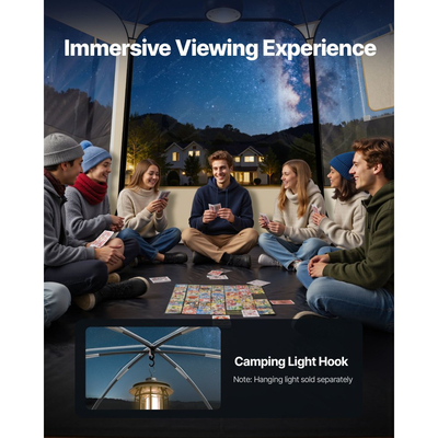 VEVOR Αναδιπλούμενη Σκηνή Bubble, Αδιάβροχη & Ανθεκτική στην UV Ακτινοβολία, Διαφανής Σκηνή Camping, Εξωτερικές Σκηνές Igloo με Θόλο Κήπου και Παράθυρα, Πανοραμική Θέα 540°, για 4-8 Άτομα, Αυλή και Βεράντα