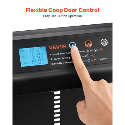 Αυτόματη πόρτα κοτέτσιου VEVOR, Πόρτα κοτέτσιου με μπαταρία, χρονοδιακόπτη και χειροκίνητη ρύθμιση, ασφάλεια κατά του τσιμπήματος, ανθεκτικό κράμα αλουμινίου, αυτόματο ανοιχτήρι πόρτας Chick Run με αδιάβροχη σφράγιση, μαύρη