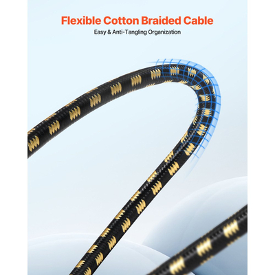 Καλώδιο VEVOR XLR 7,62 μ., Συσκευασία των 6, Θωρακισμένα Καλώδια Μικροφώνου DMX Αρσενικό σε Θηλυκό, Επιχρυσωμένα Καλώδια Μικροφώνου XLR 3 Ακροδεκτών, για Φωτισμό Σκηνής, Μικρόφωνα, Ενισχυτή, Μίκτη, Συστήματα Ηχείων