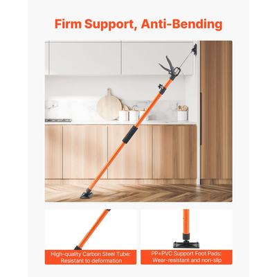 Στύλος στήριξης γρύλου ντουλαπιού VEVOR, 2 τεμάχια, τηλεσκοπική ράβδος γρήγορης στήριξης από χάλυβα 116-290 cm, ρυθμιζόμενο σύστημα τρίτου χεριού, χωρητικότητα έως 70 kg για εγκατάσταση ντουλαπιών, ανύψωση γυψοσανίδας, μπάρες φορτίου