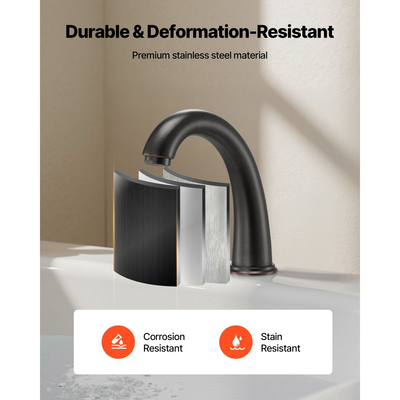 Βρύση μπανιέρας VEVOR Roman, Σετ βρυσών μπανιέρας με λαιμόκοψη και 2 λαβές, Βρύσες μπανιέρας Roman με βάση για φροντίδα μωρού, Μπάνιο ενηλίκων, Βρύση μπανιέρας με καταρράκτη 3 οπών, Χάλκινο, Σχεδιασμός στόμιο υψηλού τόξου