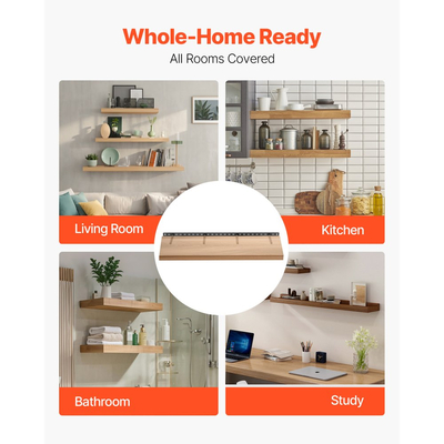 Βάση στήριξης ραφιών VEVOR 1 τεμάχιο, 230 λίβρες/104 kg χωρητικότητα βάρους, 43x6,2x1,5 ίντσες / 1092,2x157,4x38,1 mm, Βάση στήριξης κρυφών ραφιών βαρέως τύπου, Αόρατη βάση στήριξης ραφιών για τοποθέτηση σε τοίχο