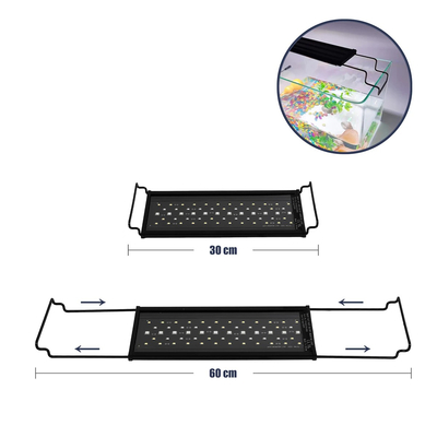 GLOBOSTAR® AQUARIUS 79678 Φωτιστικό Ενυδρείου με Ενσωματωμένο Χειριστήριο LED 12W 600lm 120° AC 220-240V Αδιάβροχο IP44 Πολύχρωμο RGBW Dimmable - Sanan SMD Chip - Μαύρο - Μ30 x Π11 x Υ3cm - 2 Χρόνια Εγγύηση