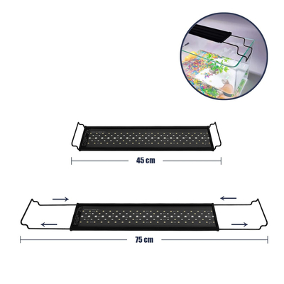 GLOBOSTAR® AQUARIUS 79679 Φωτιστικό Ενυδρείου με Ενσωματωμένο Χειριστήριο LED 16W 800lm 120° AC 220-240V Αδιάβροχο IP44 Πολύχρωμο RGBW Dimmable - Sanan SMD Chip - Μαύρο - Μ45 x Π11 x Υ3cm - 2 Χρόνια Εγγύηση