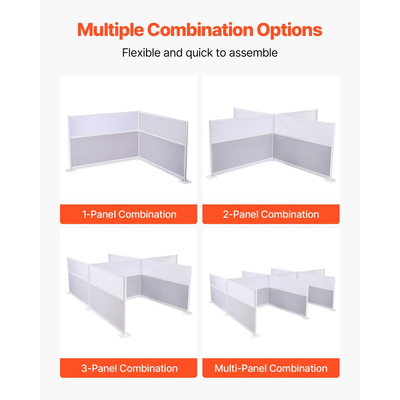 Διαχωριστικά Γραφείου VEVOR για Ιδιωτικότητα, Συσκευασία 2, Διαχωριστικά Δωματίου 1,83m x 1,22m, Διαχωριστικό Γραφείου PET για Σταθμό Εργασίας με Ακρυλικά Παράθυρα σε Αδιαφανές Χρώμα, Ελεύθερα Πάνελ Ιδιωτικότητας για Βιβλιοθήκη Γραφείου