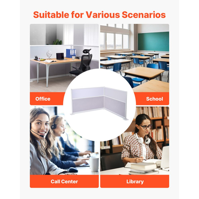 Διαχωριστικά Γραφείου VEVOR για Ιδιωτικότητα, Συσκευασία 2, Διαχωριστικά Δωματίου 1,83m x 1,22m, Διαχωριστικό Γραφείου PET για Σταθμό Εργασίας με Ακρυλικά Παράθυρα σε Αδιαφανές Χρώμα, Ελεύθερα Πάνελ Ιδιωτικότητας για Βιβλιοθήκη Γραφείου