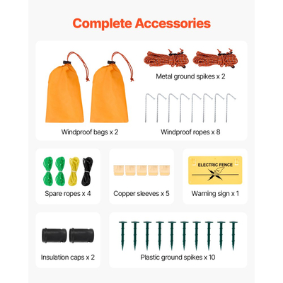 Ηλεκτρικό δίχτυ περίφραξης VEVOR, 1,27 mx 50 m, Περίφραξη με δίχτυ για ζώα με πασσάλους και στύλους, Φορητά δίχτυα για κατσίκες, πρόβατα, ελάφια, χοίρους, σκύλους, Ηλεκτρική περίφραξη για αυλές, κήπους, αγροκτήματα, ράντσα