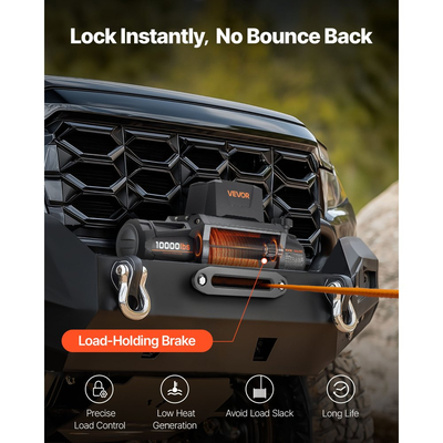 Ηλεκτρικό βαρούλκο VEVOR, χωρητικότητα φορτίου 4500 kg, βαρούλκο φορτηγού 12V DC με συνθετικό σχοινί Φ8.9 mm x 27.4 m, ασύρματο και ενσύρματο τηλεχειριστήριο, αδιάβροχο IP67 για ρυμούλκηση εκτός δρόμου SUV, τζιπ, ρυμουλκούμενου σκάφους